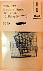 HO Scale Detail Part Grandt Line 5009 Windows Double Hung 36"x56" 12 Pane - Picture 1 of 1