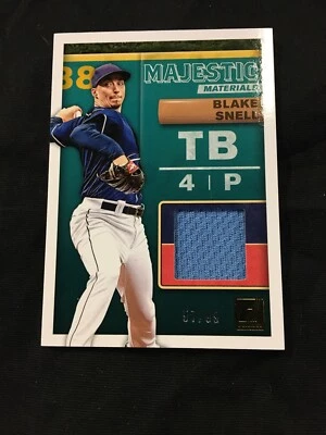 2019 Donruss Majestic Materials MM-BS Blake Snell 57/99 Tampa Bay Rays - Image 1 of 2