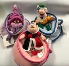 Disney Parks Alice in Wonderland Tea Cups 3 Bean Bag Plush Set - Cheshire Cat 