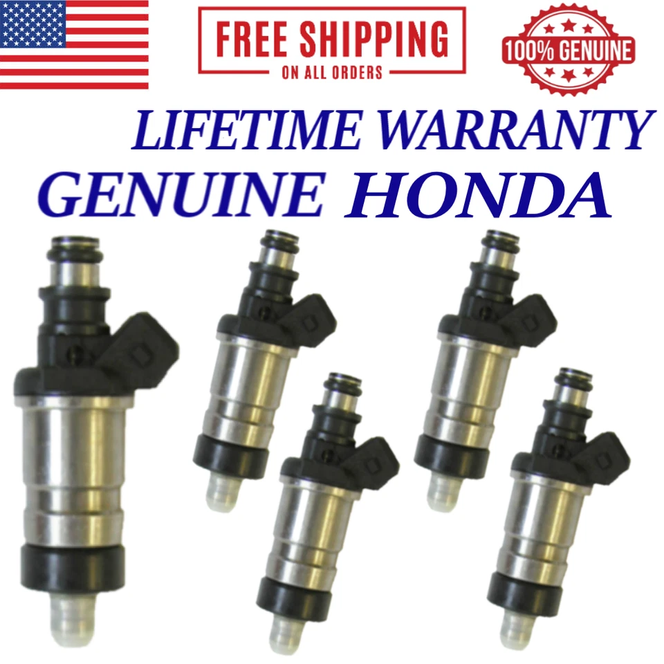Inyectores de combustible Honda OEM 5 piezas para Acura Vigor 1992-94 2,5 L I5 (Honda-OBD-0) Foto 1 de 2