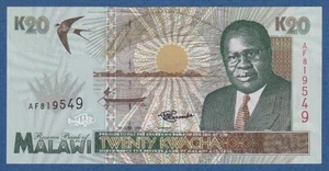 MALAWI -- 20 KWACHA ( 1995 ) -- UNC -- PICK 32 . - Picture 1 of 2