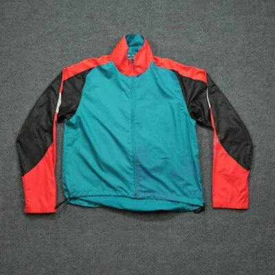 Vintage Pearl Izumi Jacket Adult Large Blue Pink Windbreaker Colorblock Cycling - Image 1 of 4