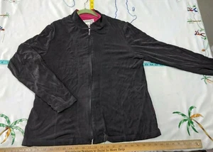 Coldwater creek lightweight acetate / spandex full zipper sweatshirt sz L - Picture 1 of 6