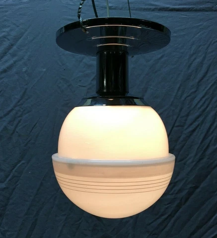 Antique Art Deco Chrome Ceiling Light Painted Globe Vintage Old  939-21B Cover