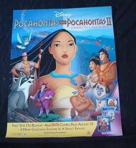 Póster de película Disney POCAHONTAS original video tienda promoción 22X28 I y II - Imagen 1 de 3