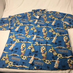 Big Dogs authentische Herren Gr. 4X blau hawaiianisch Bierflaschen kurzärmelig aufknöpfen - Bild 1 von 6