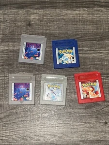 4Pc Pokemon Silver/Red/Blue/Tetris GameBoy/Color - GAMES ONLY - Picture 1 of 2