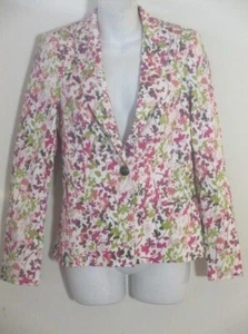 OAK73 Women's Floral Blazer Sz XS NWOT $150 Blue Yellow - Picture 1 of 7