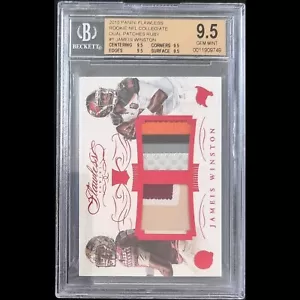2015-16 Panini Flawless Jameis Winston #RDP-JW Dual Patch Ruby Rookie NFL BGS 9 - Picture 1 of 2