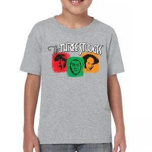 The Three Stooges Youth T-shirt 3 Classic Wise Guys Curly Moe Larry Shemp Kids - Picture 1 of 50