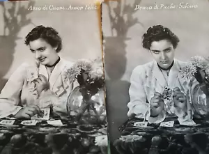 Italian Emotion Postcards-Facial Drama LOVE-JEALOSY-Fortune Teller B&W Real Foto - Picture 1 of 8