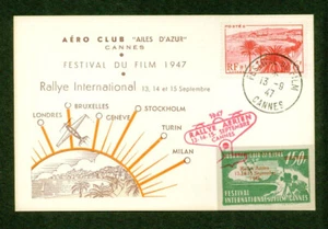 1947- FRANCE - INTERNATIONAL AIR RALLY POSTCARD -VF° - Imagen 1 de 2