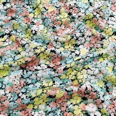 1 yard X 1.4 meter Retro Calico Fabric Viscose Rayon Poplin Material For Dress - Image 1 of 4