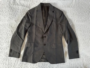 Massimo Dutti Mens Italian Wool Blazer Jacket Mid Grey | UK 36 EU 46 - Picture 1 of 6