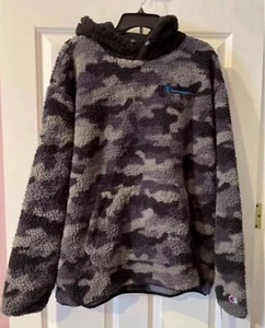 New Champion Camo Sherpa Fleece Hoodie Adult Size Medium Blue/Gray - Picture 1 of 2