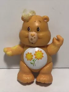 Vintage Care Bears Amicizia Orso 1983 Fiori Arancioni Classico Figura Posabile - Foto 1 di 2