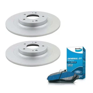 Rear Bendix Brake Pads + Disc Rotors For Mitsubishi ASX XA XB XC XD - OD 302mm - Picture 1 of 1