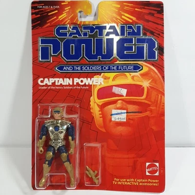 Boneco de ação Captain Power vintage 1987 NOVO no cartão Mattel - Imagem 1 de 3