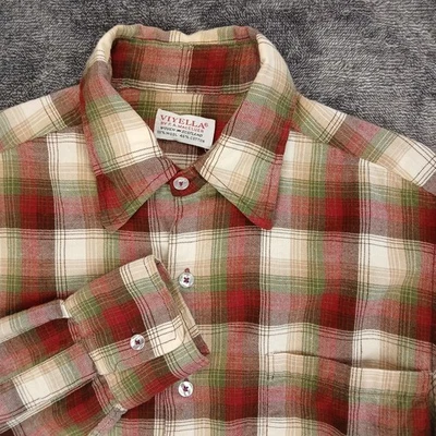 Camisa De Colección Viyella Mediana Mezcla de Lana Cuadros Escocesa Informal Botón Años 60 70 Foto 1 de 4