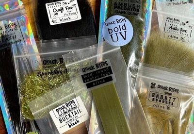 Kit de material para atar moscas - oliva y negro - Paquete para atar moscas para serpentinas Foto 1 de 4