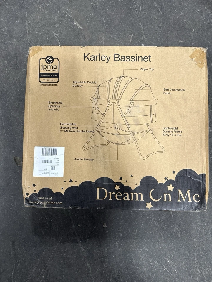 Cuna portátil ligera Dream On Me Karley rosa para bebé Foto 1 de 1