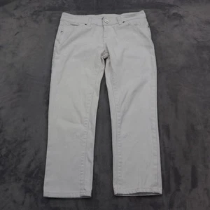 NV Pants Girls 9 White Canvas Flat Front Straight Pockets Jeans - Picture 1 of 20