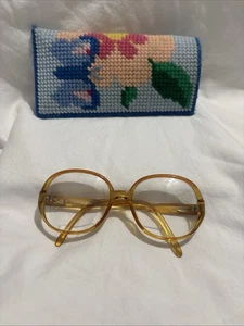 Vintage Christian Dior Eyeglasses Frames 2076 30 Clear Amber Optyl 53-17 Frames - Picture 1 of 8