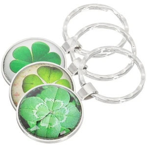 3 Pcs Four Leaf Ring Charm Keychain Shamrock Gifts for Friend - Bild 1 von 12