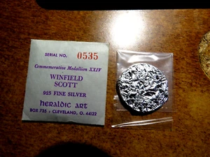 Heraldic Art Medal: "WINFIELD SCOTT" Super Gem BU Original Packaging D8 - Picture 1 of 4