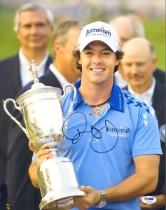 RORY MCILROY FIRMATA AUTO'D 11X14 FOTO PSA/DNA COA Q63829 BRITANNICO US PGA CHAMP - Foto 1 di 1