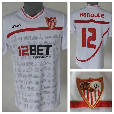 Sevilla FC 2010 - 2011 Home Jersey #12 Kanoute Joma White Shirt Size XL Football Cover