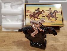 Avon Pony Express Leather Cologne After Shave with Horse & Rider Decanter-FULL