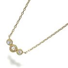 Auth Agete Necklace Rose-Cut Diamond 3P 18K 750 Yellow Gold 