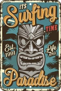 It's Surfing Tome Tiki Surf Aluminium Blechschild Plakette Männerhöhle Bar Pub S227 - Bild 1 von 1