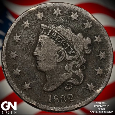 1832 Coronet Head Large Cent  Q6366 Cover