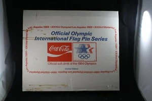 Coca Cola 1984 Official Olympic 150 Flag Pin Set Los Angeles Olympics NIB LE - Picture 1 of 6