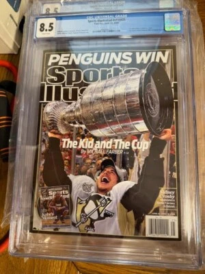 22 июня 2009 Сидни Кросби Пингвины 1-й RC Sports иллюстрированный без этикетки CGC 8,5 - Изображение 1 из 4