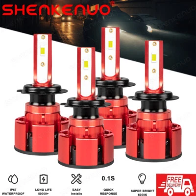 Combo de bombillas LED de haz alto+bajo 6000K 4 piezas para Jaguar XJ8 1998-2007 Foto 1 de 4