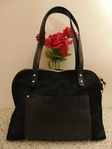 Innue Black Animal Hair Shoulder handbag Made in Italy - Picture 1 of 11