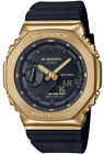😃Casio G-Shock Reloj pulsera hombre GM-2100G-1A9ER Chapado-Correa Caucho-20Bar