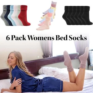 Soxy Ladies 6 Pairs Brushed Lined Thermal Soft Warm Lounge Bed Slipper Socks 4-6 - Picture 1 of 15