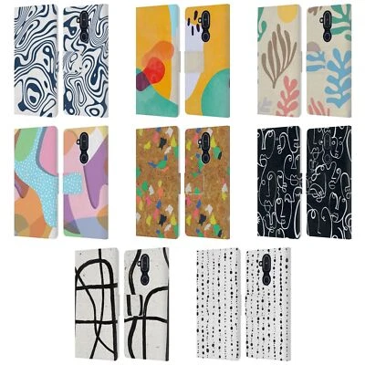 OFFICIAL NINOLA FREEFORM PATTERNS LEATHER BOOK CASE FOR MICROSOFT NOKIA PHONES - Image 1 of 4