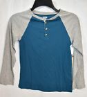 Open Trails Shirt Henley Teal Size Small Boy's