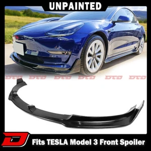 2023 Fits TESLA Model 3 Fastback Front Bumper Lip Spoiler Unpainted ABS 5Pcs - Bild 1 von 8