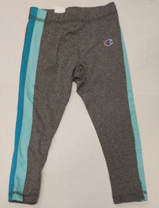 NEW Champion Grey Heather Teal Stripe Girl's Leggings 2T - Picture 1 of 2
