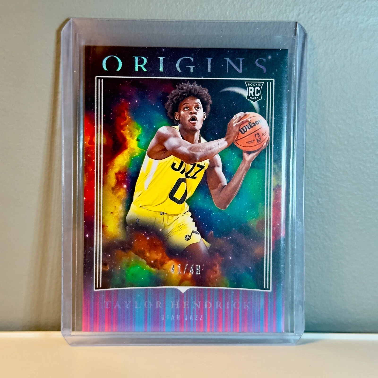 Taylor Hendricks 2023-24 Panini Origins 41/49 Neon Stripes RC Utah Jazz #16