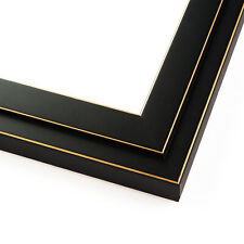 14x22 Black and Gold Pinstripe Solid Wood Frame With Uv Framer'S Acrylic