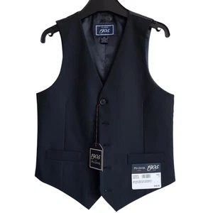 Chaleco negro para niños talla 12 portador de anillo de boda Jos A Bank niños poliéster nuevo con etiquetas nuevo $49 - Imagen 1 de 24