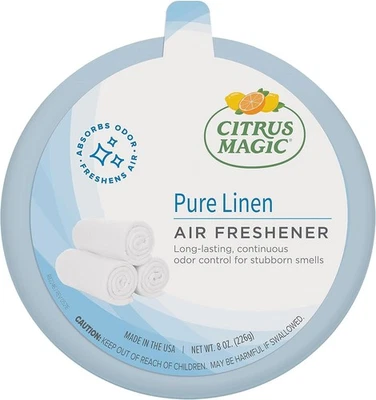 Ambientador absorbente de olores Citrus Magic - lino puro, 8 oz para espacios frescos Foto 1 de 4