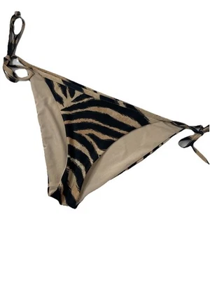 Traje de baño H&M con parte inferior de bikini con 12 corbatas laterales marrón estampado animal para mujer Foto 1 de 4